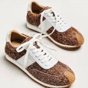 NEW J Slides Anthropologie 10-11 Lilith sneakers brown suede J/Slides